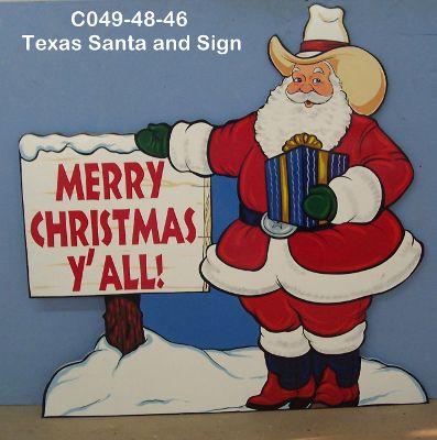 C049Texas Santa and Sign